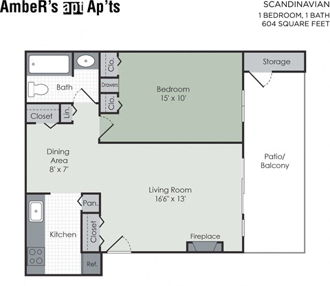 1 bedroom floor plan
